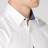 Remus Uomo 18436 01 Slim Fit White Long Sleeve Dress Shirt