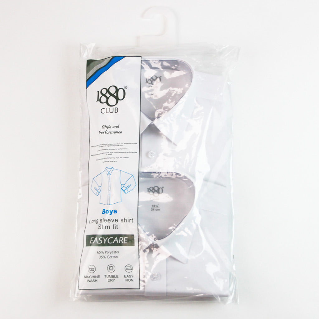 1880 Club Boys Slim Fit White Shirt Twin Pack