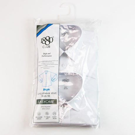 1880 Club Boys Slim Fit White Shirt Twin Pack