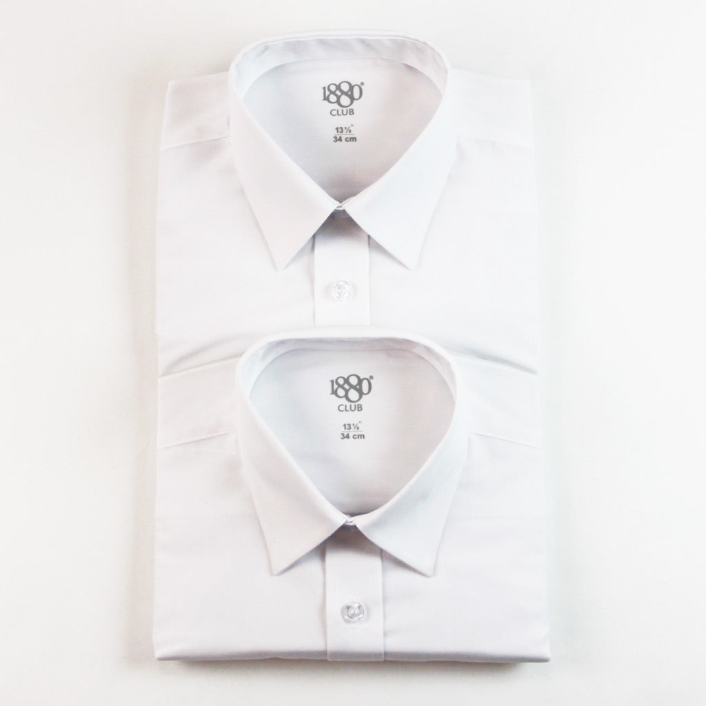 1880 Club Boys Slim Fit White Shirt Twin Pack