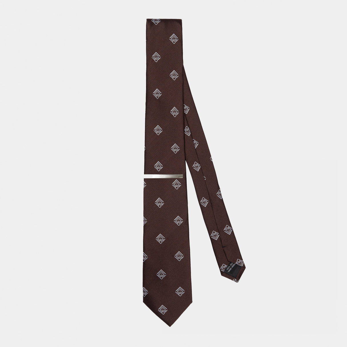Brown Aztec Silk Accessories Set