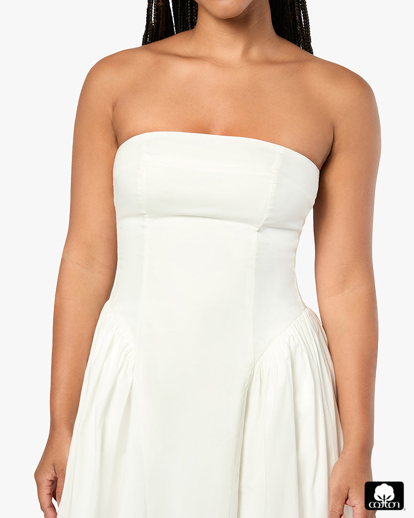 Strapless Corset Ruched Dress