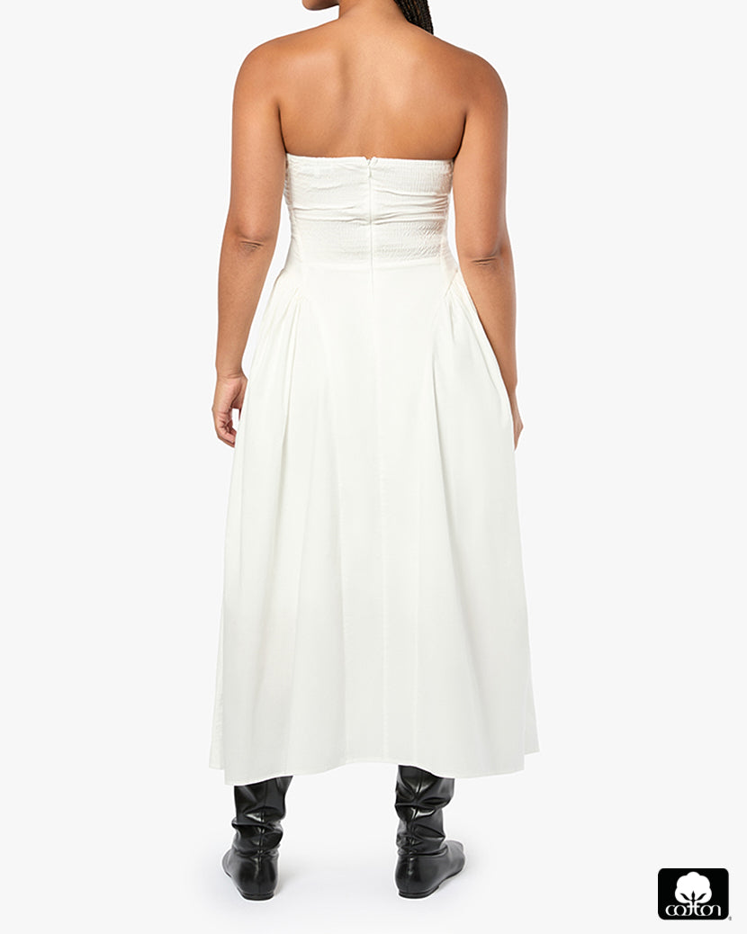 Strapless Corset Ruched Dress