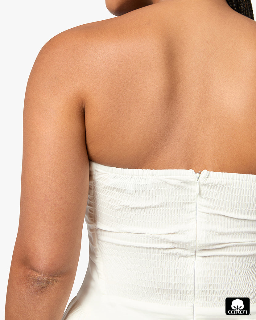 Strapless Corset Ruched Dress
