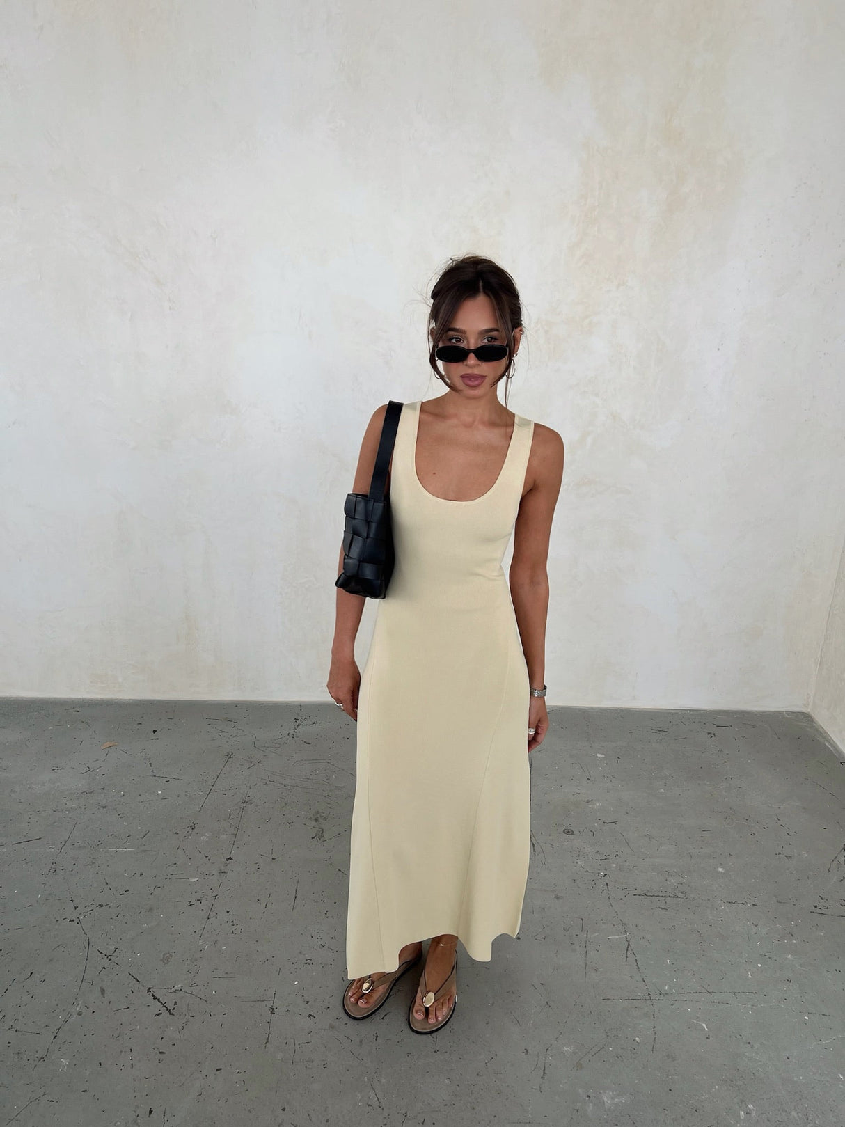 Scoop Neck Midi Dress